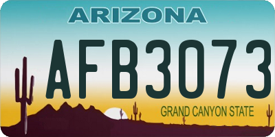 AZ license plate AFB3073