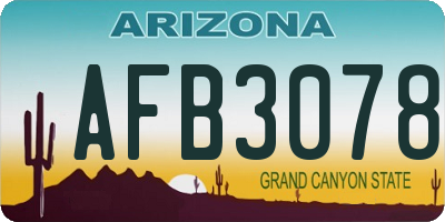 AZ license plate AFB3078