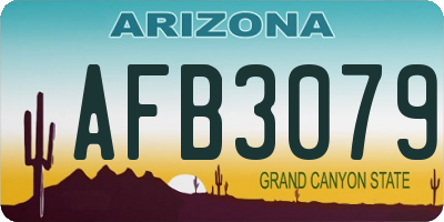 AZ license plate AFB3079