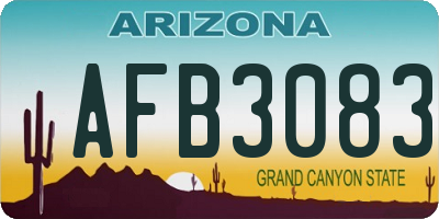 AZ license plate AFB3083