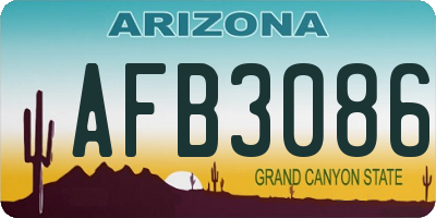 AZ license plate AFB3086