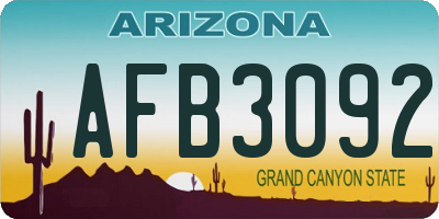 AZ license plate AFB3092