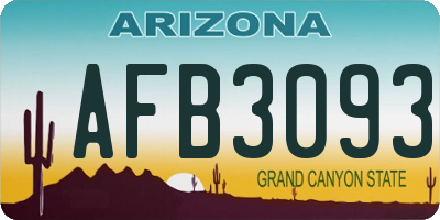 AZ license plate AFB3093