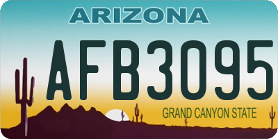 AZ license plate AFB3095