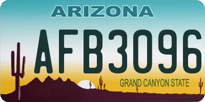 AZ license plate AFB3096