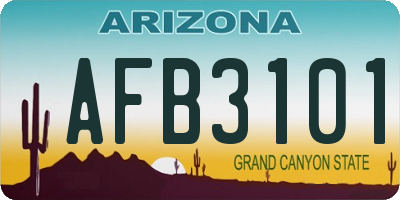 AZ license plate AFB3101