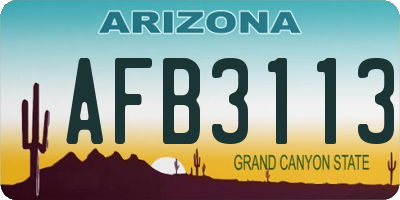AZ license plate AFB3113