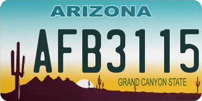 AZ license plate AFB3115