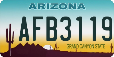 AZ license plate AFB3119