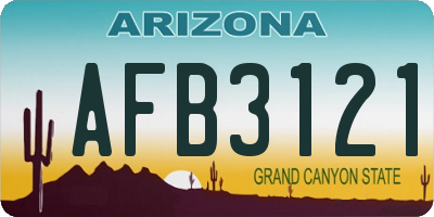 AZ license plate AFB3121