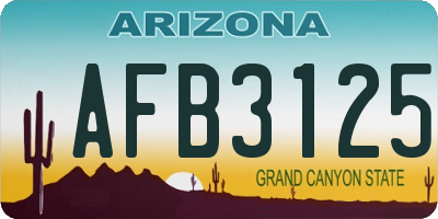 AZ license plate AFB3125