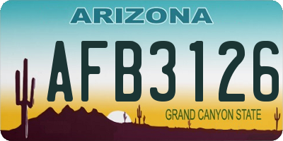 AZ license plate AFB3126
