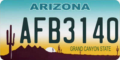 AZ license plate AFB3140