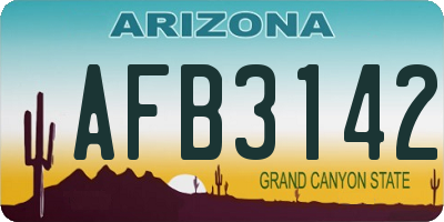 AZ license plate AFB3142