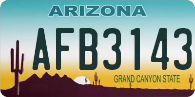 AZ license plate AFB3143