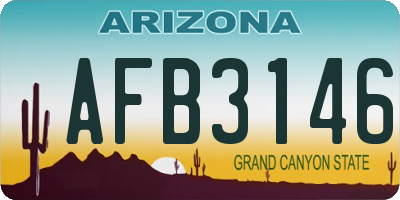 AZ license plate AFB3146
