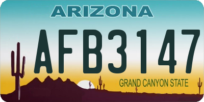 AZ license plate AFB3147