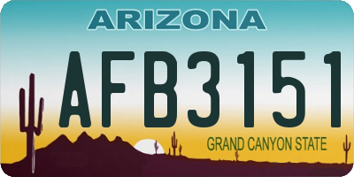 AZ license plate AFB3151