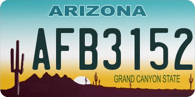 AZ license plate AFB3152