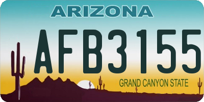 AZ license plate AFB3155