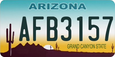 AZ license plate AFB3157