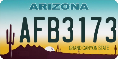 AZ license plate AFB3173