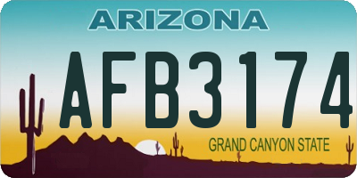 AZ license plate AFB3174