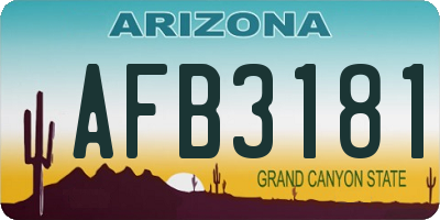 AZ license plate AFB3181