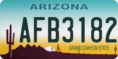 AZ license plate AFB3182