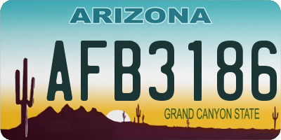 AZ license plate AFB3186