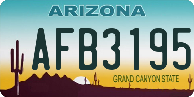 AZ license plate AFB3195