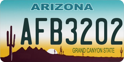 AZ license plate AFB3202