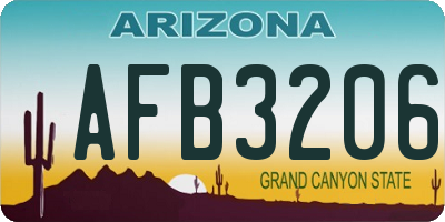 AZ license plate AFB3206