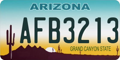 AZ license plate AFB3213
