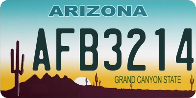 AZ license plate AFB3214