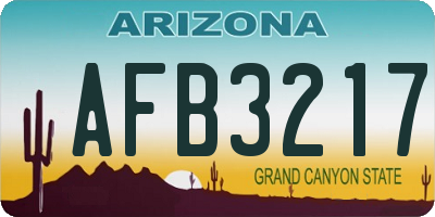 AZ license plate AFB3217