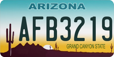 AZ license plate AFB3219
