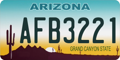 AZ license plate AFB3221