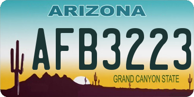 AZ license plate AFB3223