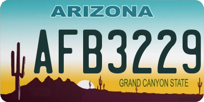 AZ license plate AFB3229