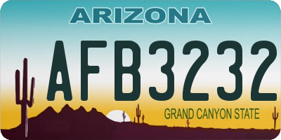 AZ license plate AFB3232