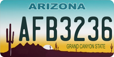 AZ license plate AFB3236