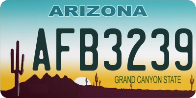 AZ license plate AFB3239