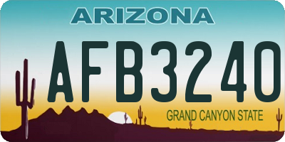 AZ license plate AFB3240
