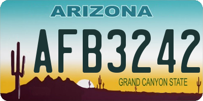AZ license plate AFB3242