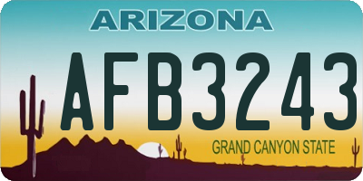 AZ license plate AFB3243