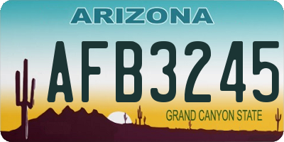 AZ license plate AFB3245