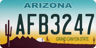 AZ license plate AFB3247