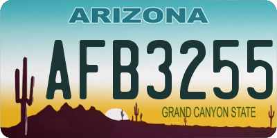 AZ license plate AFB3255