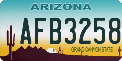 AZ license plate AFB3258